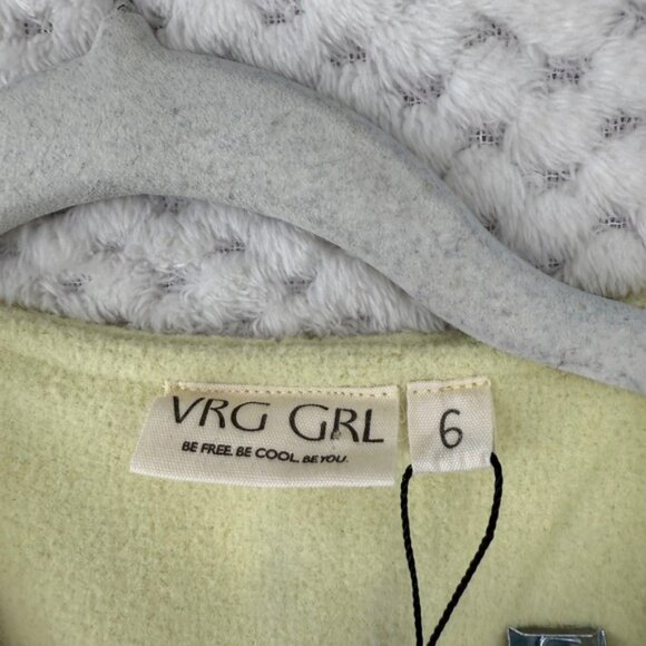 VRG GRL Jeanie Vest Boxy 6 Yellow Sleeveless Button Front Fitted Career Casual - Picture 2 of 7